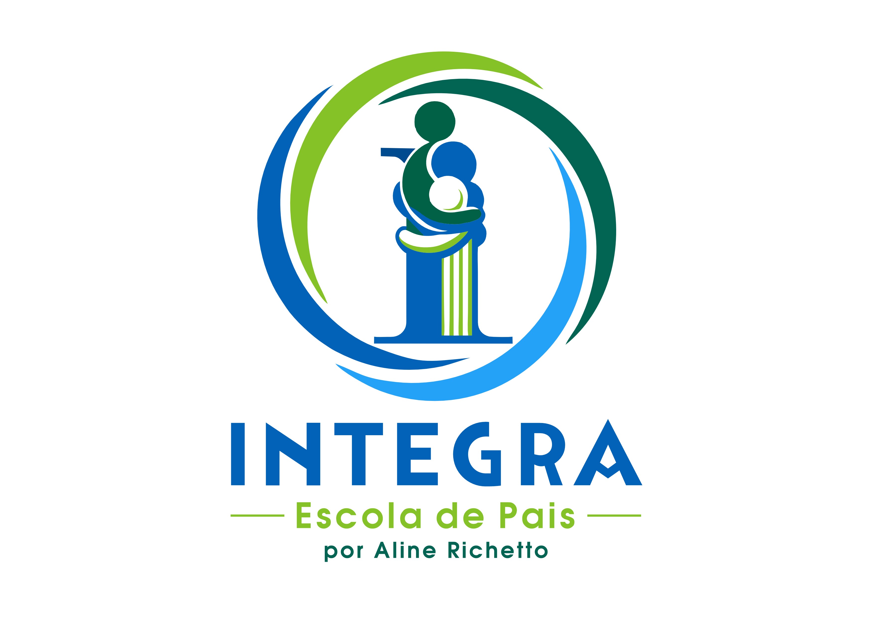 Ilustração da Família como Coluna (Base do Logo Integra)